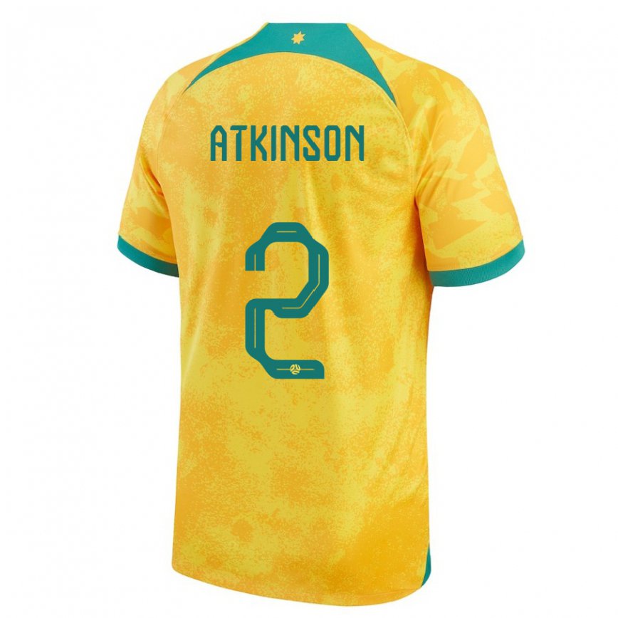 Niño Camiseta Australia Nathaniel Atkinson #2 Dorado 1ª Equipación 22-24