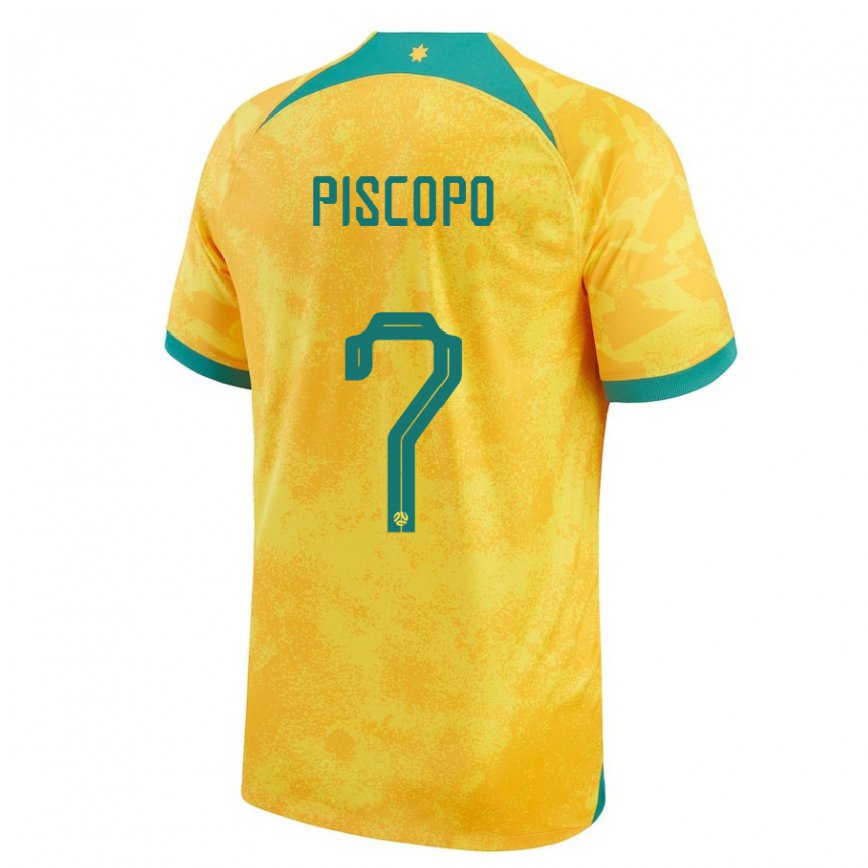 Niño Camiseta Australia Reno Piscopo #7 Dorado 1ª Equipación 22-24