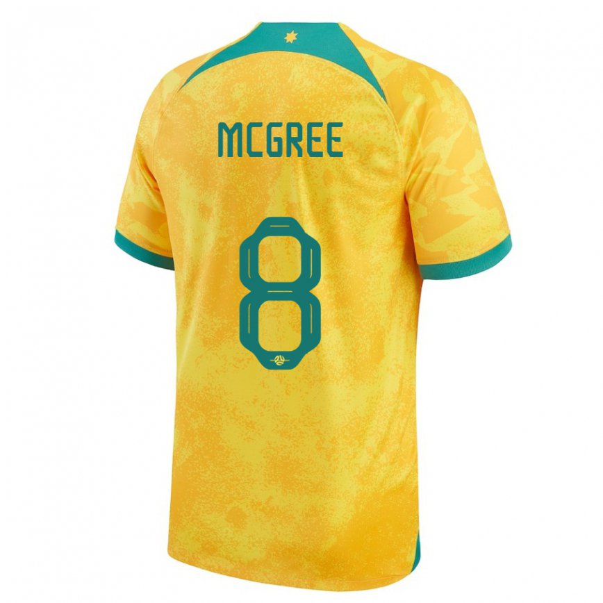 Niño Camiseta Australia Riley Mcgree #8 Dorado 1ª Equipación 22-24