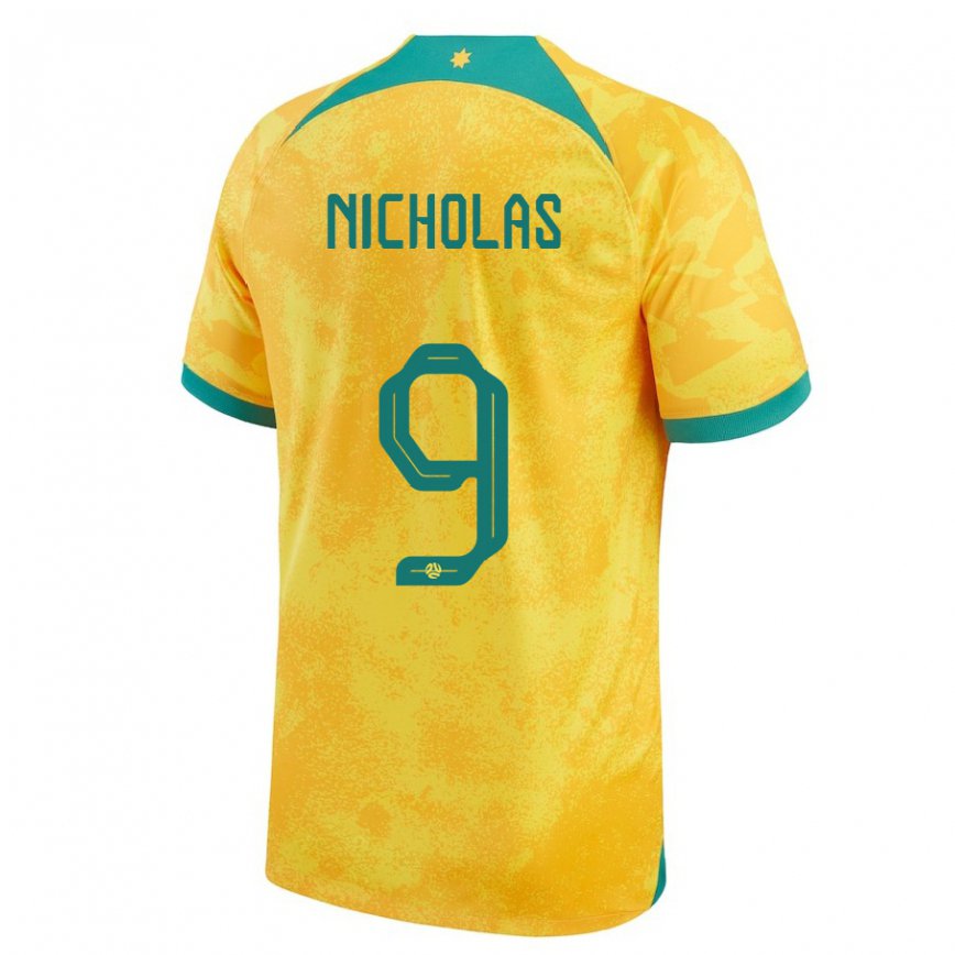 Niño Camiseta Australia Nicholas Dagostino #9 Dorado 1ª Equipación 22-24