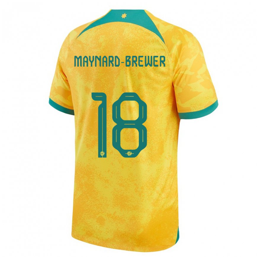 Niño Camiseta Australia Ashley Maynard Brewer #18 Dorado 1ª Equipación 22-24