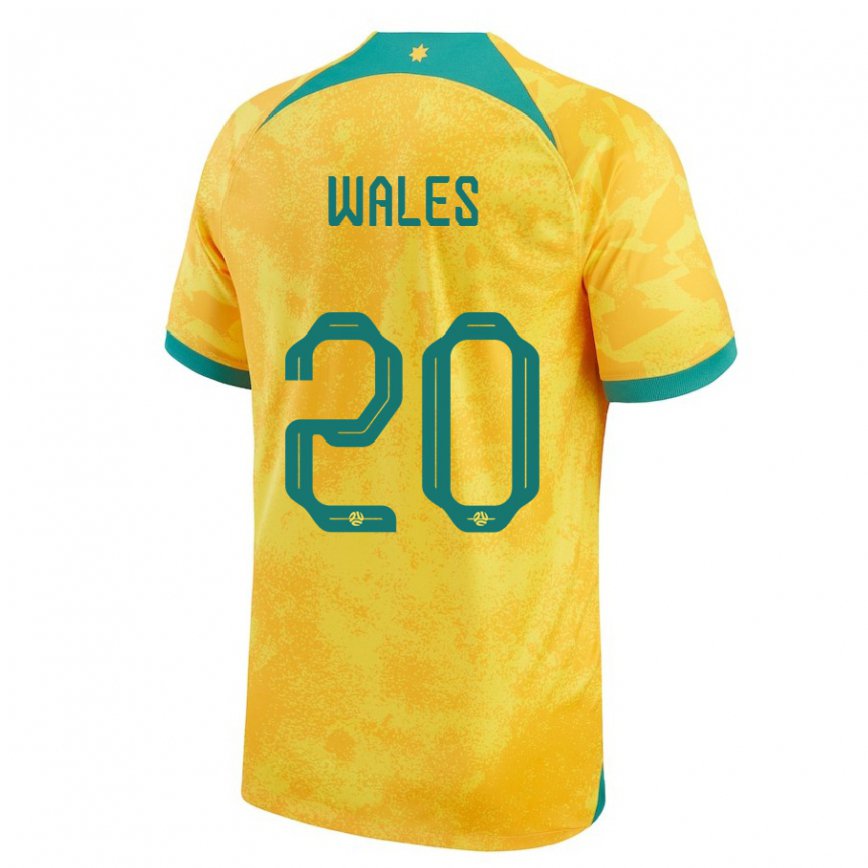 Niño Camiseta Australia Lachlan Wales #20 Dorado 1ª Equipación 22-24