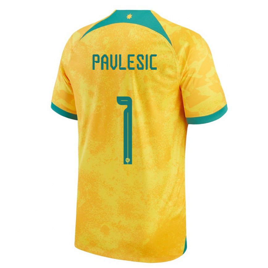 Niño Camiseta Australia Adam Pavlesic #1 Dorado 1ª Equipación 22-24