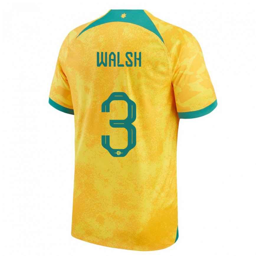 Niño Camiseta Australia Daniel Walsh #3 Dorado 1ª Equipación 22-24