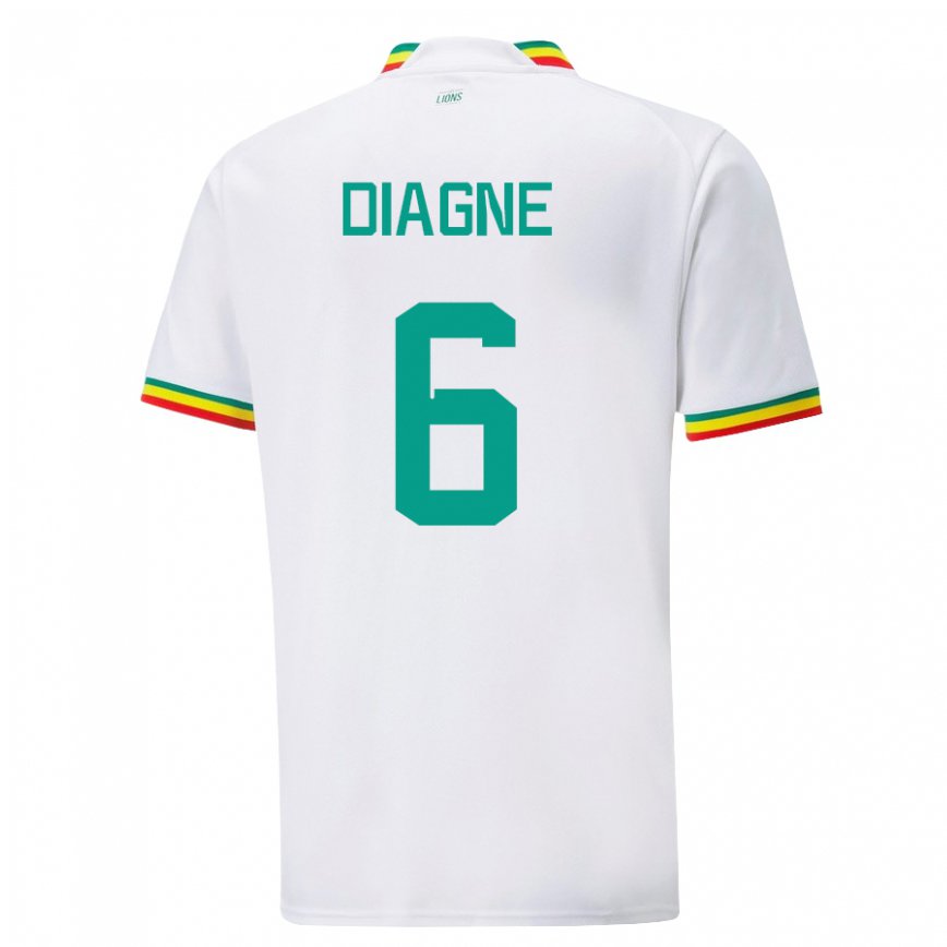 Niño Camiseta Senegal Edmee Diagne #6 Blanco 1ª Equipación 22-24