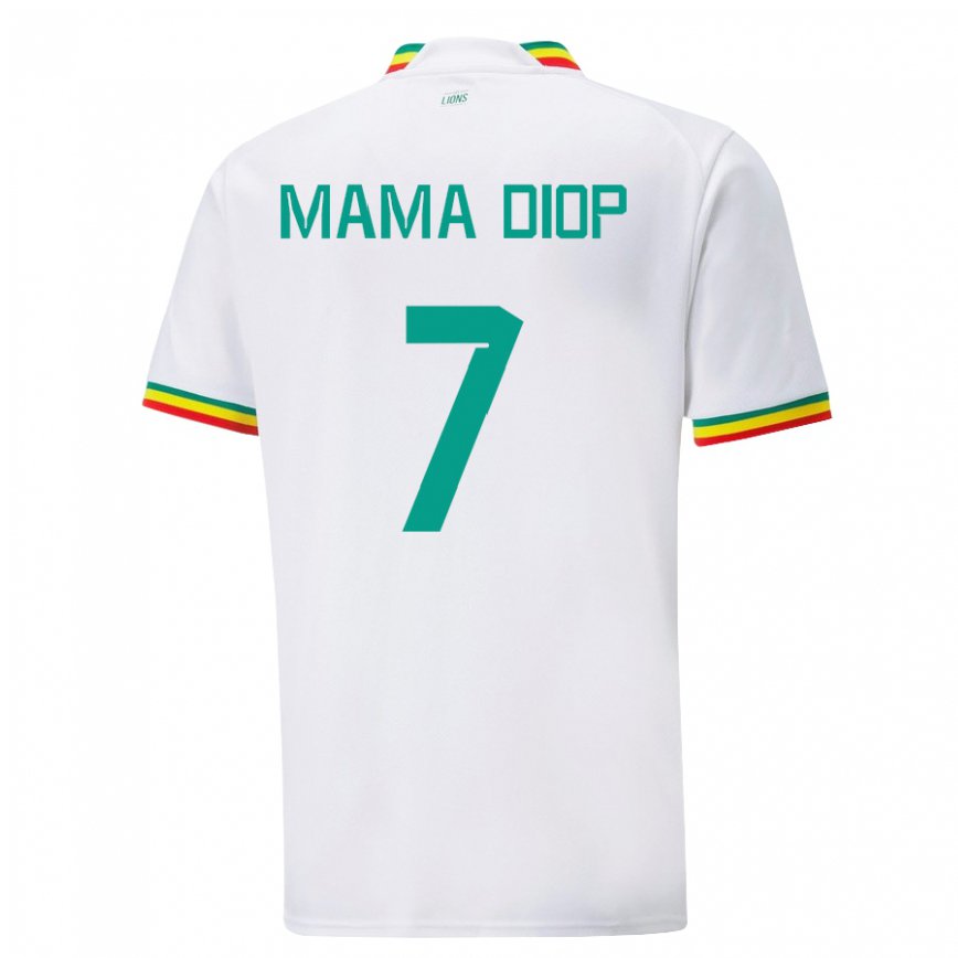 Niño Camiseta Senegal Mama Diop #7 Blanco 1ª Equipación 22-24