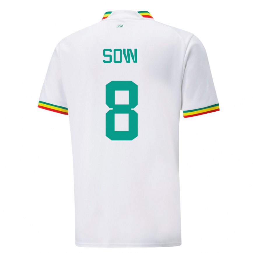 Niño Camiseta Senegal Mbayang Sow #8 Blanco 1ª Equipación 22-24