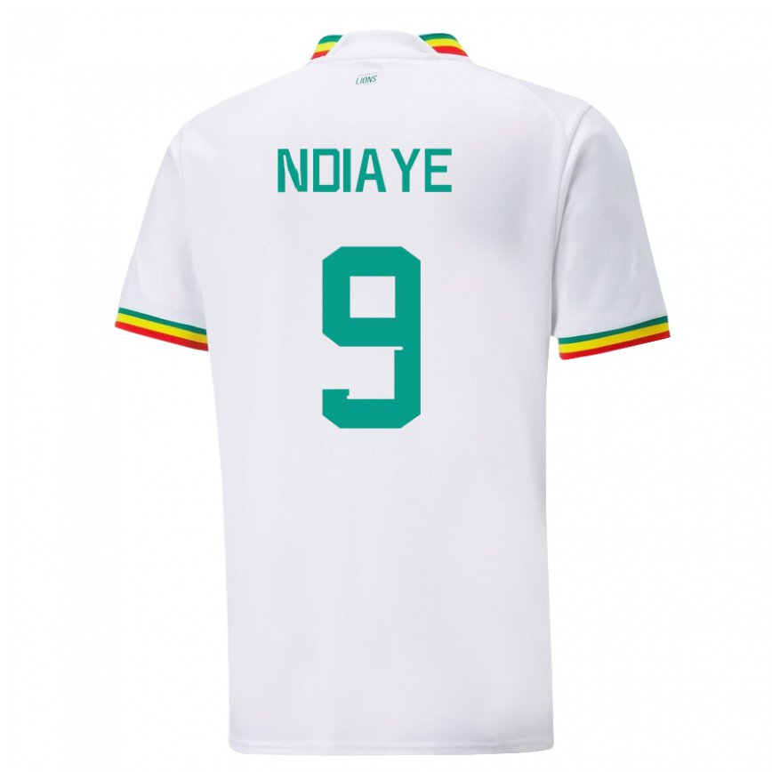 Niño Camiseta Senegal Nguenar Ndiaye #9 Blanco 1ª Equipación 22-24