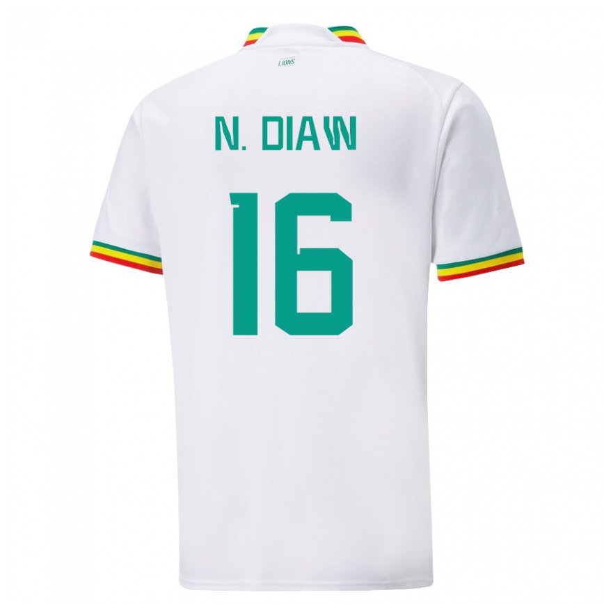 Niño Camiseta Senegal Ndeye Meissa Diaw #16 Blanco 1ª Equipación 22-24