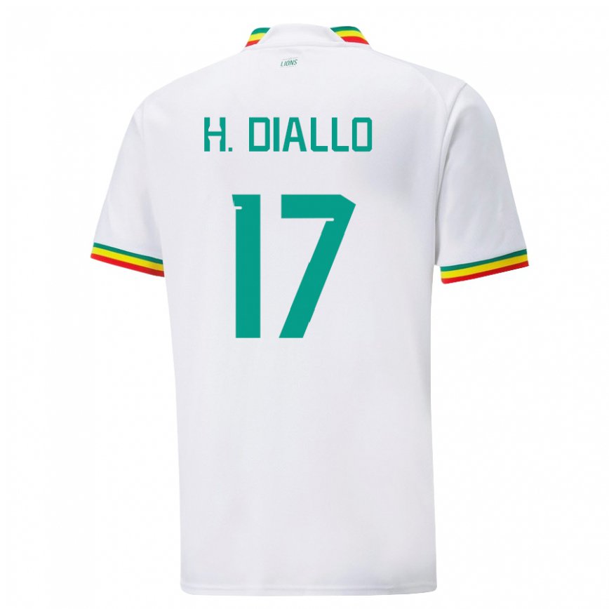 Niño Camiseta Senegal Hapsatou Malado Diallo #17 Blanco 1ª Equipación 22-24