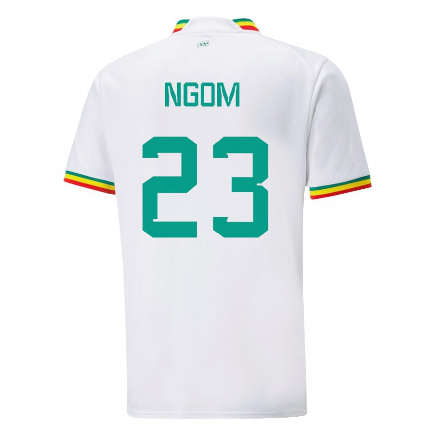 Niño Camiseta Senegal Astou Ngom #23 Blanco 1ª Equipación 22-24