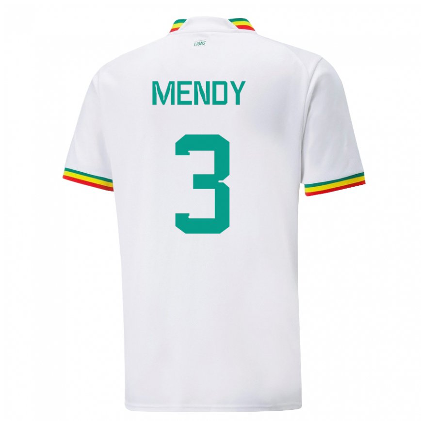 Niño Camiseta Senegal Formose Mendy #3 Blanco 1ª Equipación 22-24