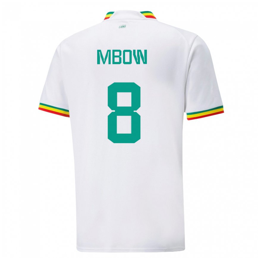 Niño Camiseta Senegal Mamadou Mbow #8 Blanco 1ª Equipación 22-24