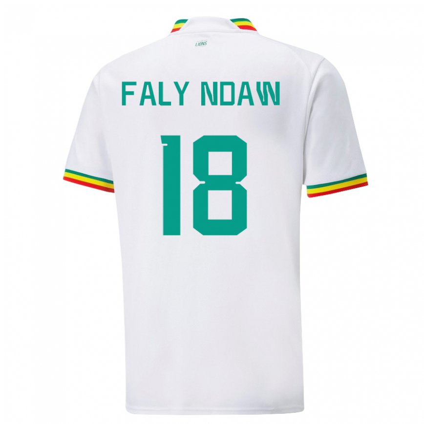 Niño Camiseta Senegal Faly Ndaw #18 Blanco 1ª Equipación 22-24