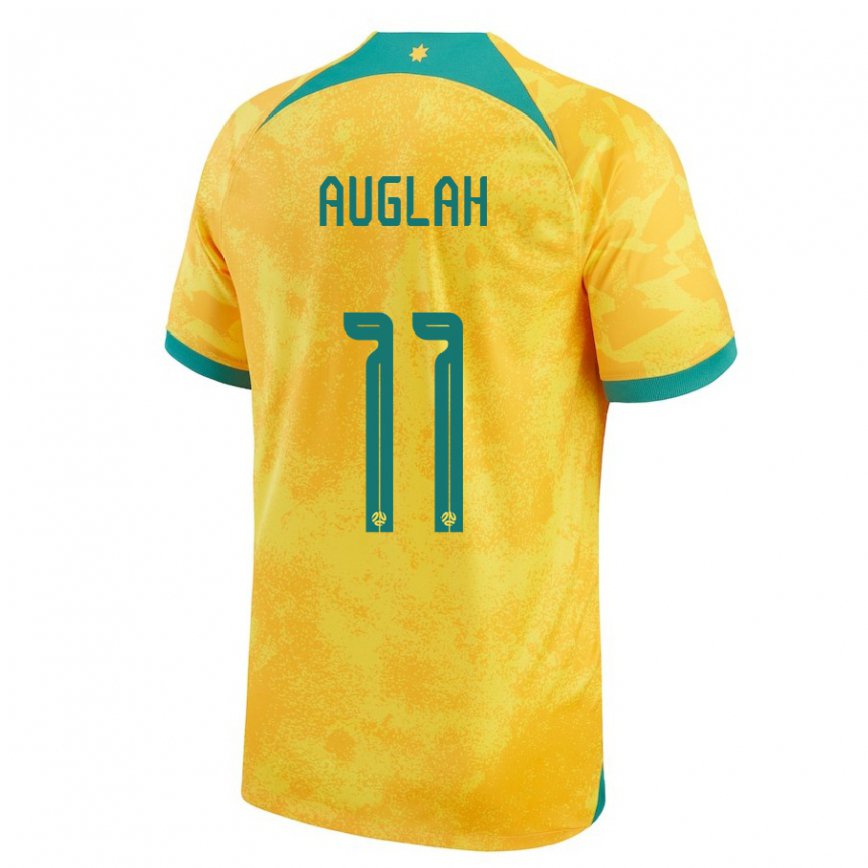 Niño Camiseta Australia Ali Auglah #11 Dorado 1ª Equipación 22-24