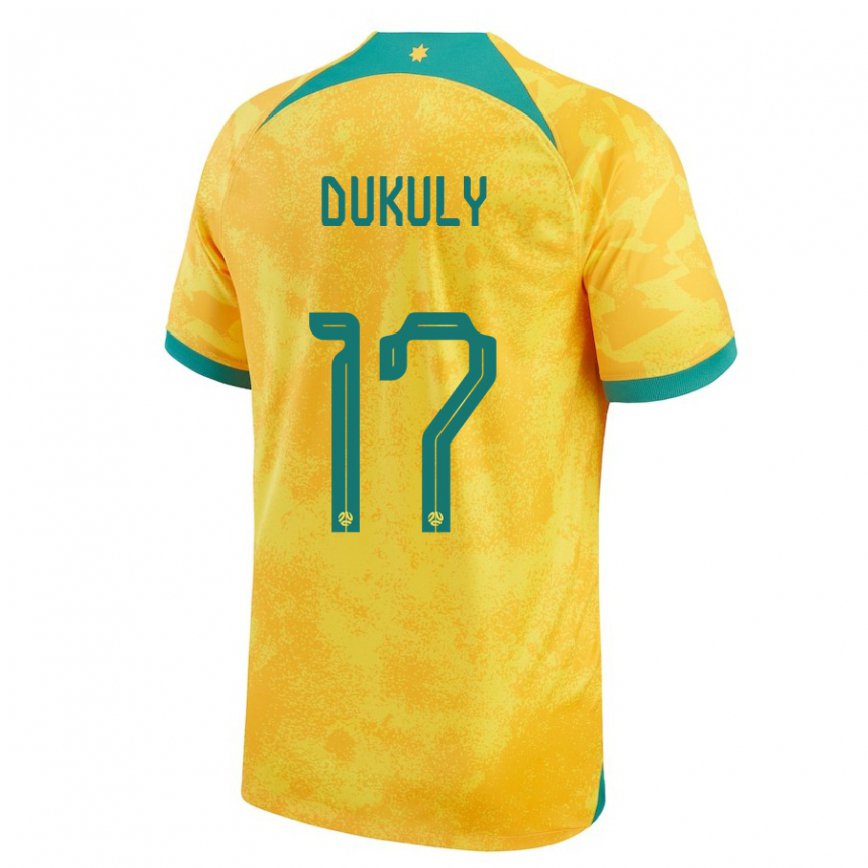 Niño Camiseta Australia Yaya Dukuly #17 Dorado 1ª Equipación 22-24