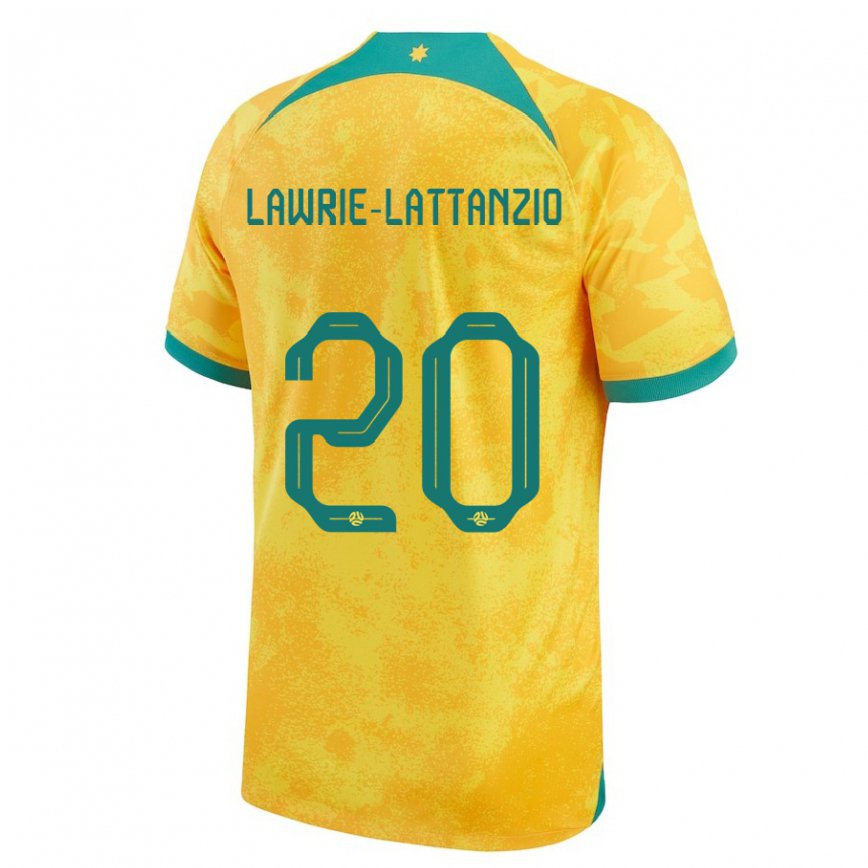 Niño Camiseta Australia Luis Lawrie Lattanzio #20 Dorado 1ª Equipación 22-24