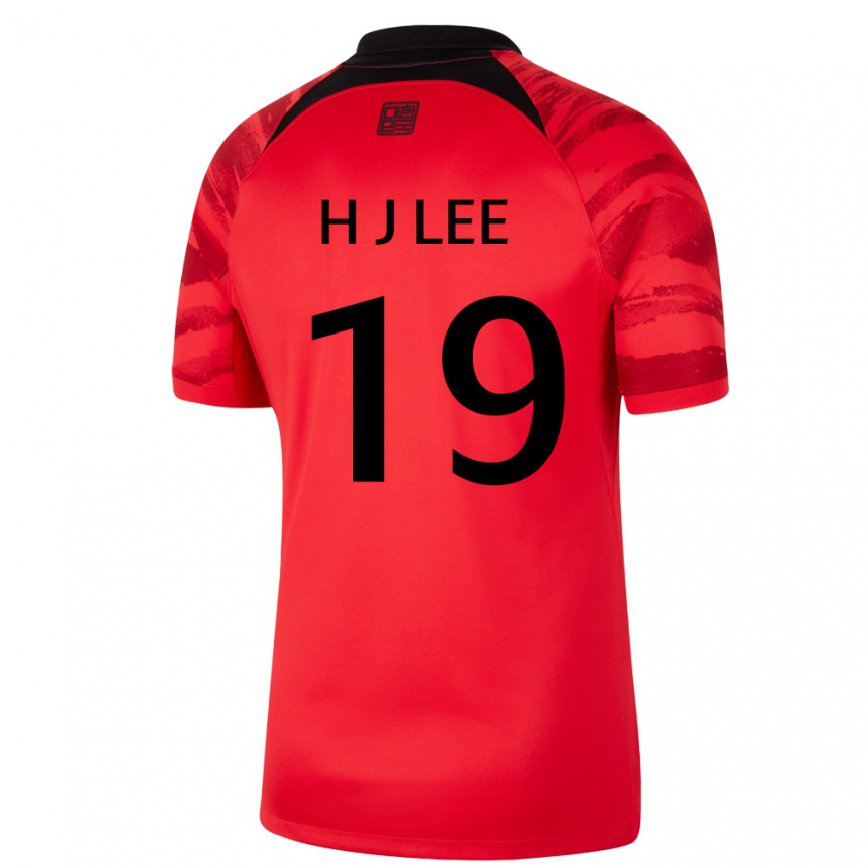 Niño Camiseta Corea Del Sur Lee Hyun Jun #19 Negro Rojo 1ª Equipación 22-24