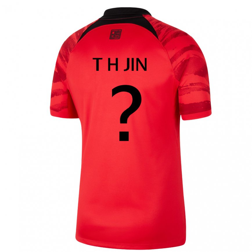 Niño Camiseta Corea Del Sur Jin Tae Ho #0 Negro Rojo 1ª Equipación 22-24