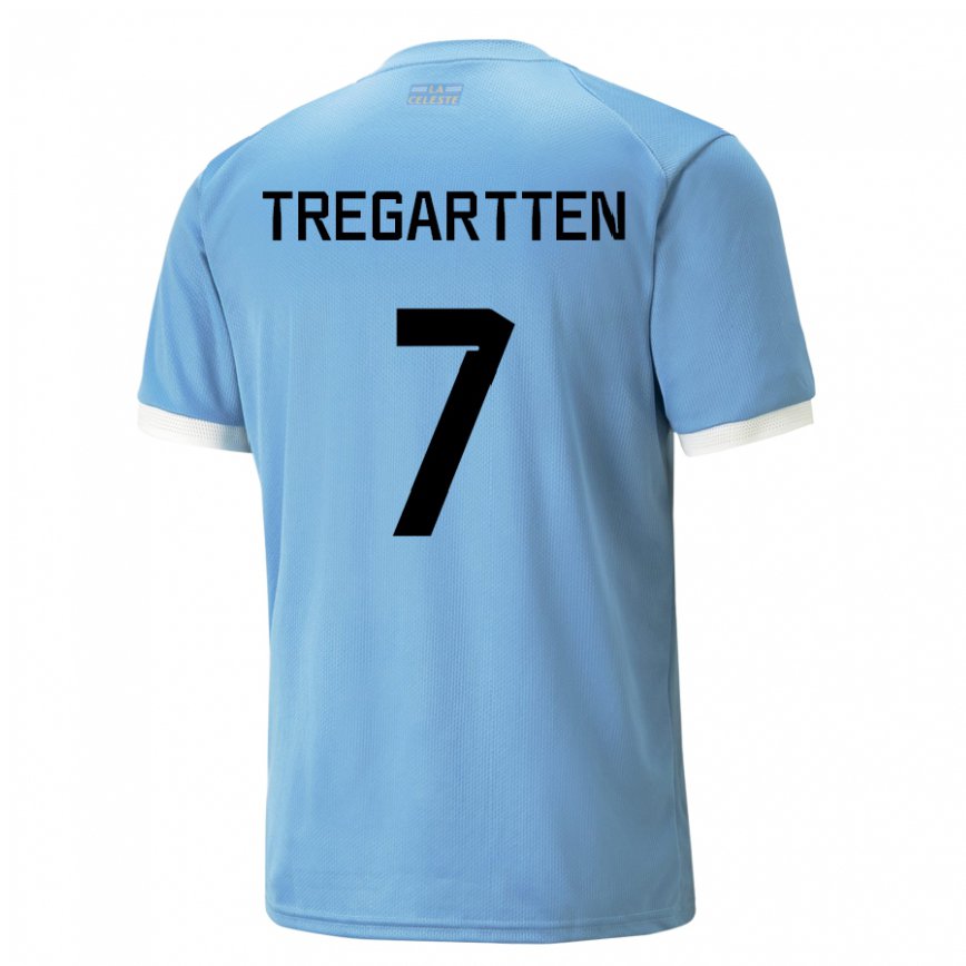 Niño Camiseta Uruguay Stephanie Tregartten #7 Azul 1ª Equipación 22-24