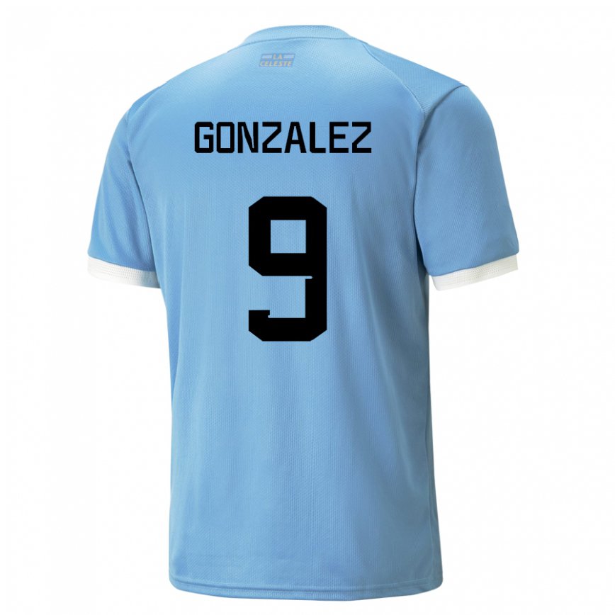 Niño Camiseta Uruguay Pamela Gonzalez #9 Azul 1ª Equipación 22-24