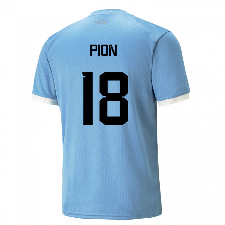 Niño Camiseta Uruguay Mariana Pion #18 Azul 1ª Equipación 22-24