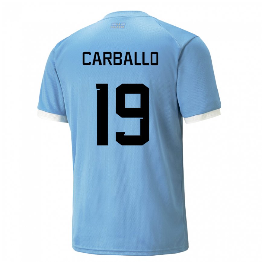 Niño Camiseta Uruguay Wendy Carballo #19 Azul 1ª Equipación 22-24