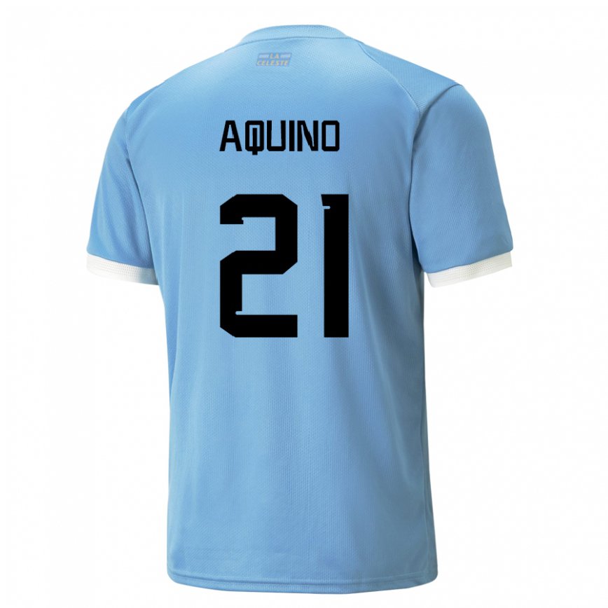 Niño Camiseta Uruguay Belen Aquino #21 Azul 1ª Equipación 22-24