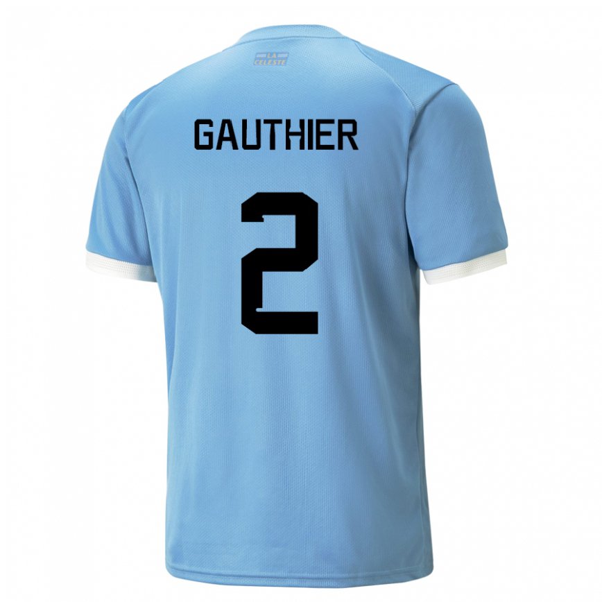 Niño Camiseta Uruguay Valentin Gauthier #2 Azul 1ª Equipación 22-24