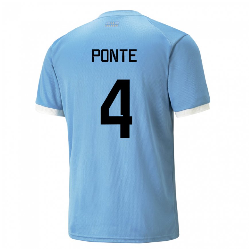 Niño Camiseta Uruguay Mateo Ponte #4 Azul 1ª Equipación 22-24