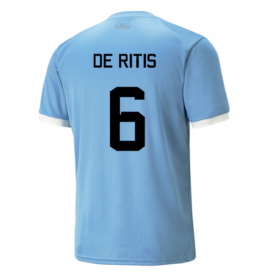 Niño Camiseta Uruguay Mathias De Ritis #6 Azul 1ª Equipación 22-24