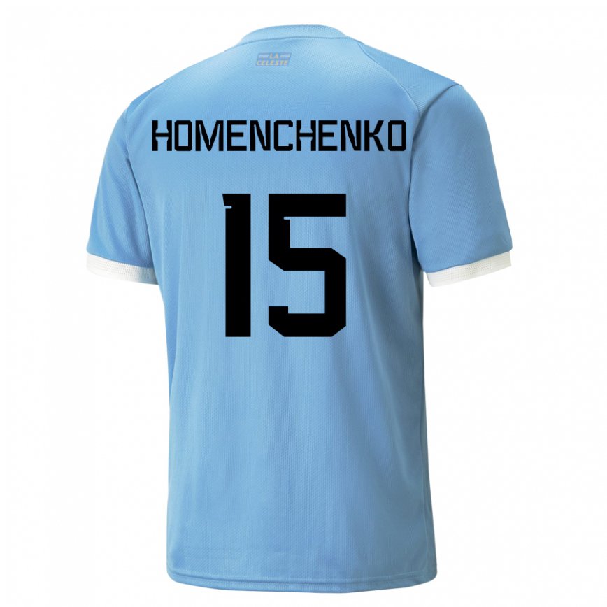 Niño Camiseta Uruguay Santiago Homenchenko #15 Azul 1ª Equipación 22-24