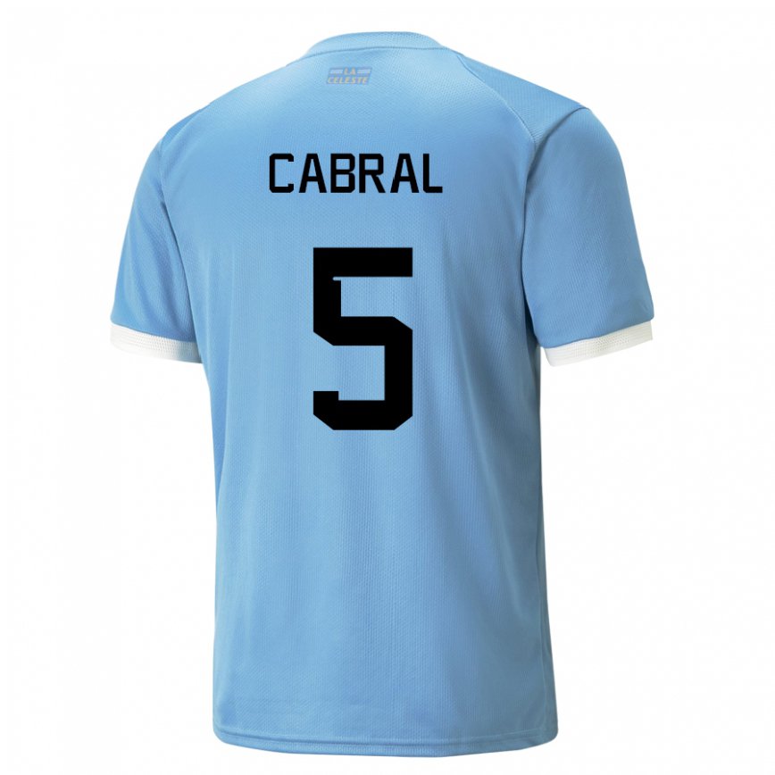 Niño Camiseta Uruguay Maximo Cabral #5 Azul 1ª Equipación 22-24