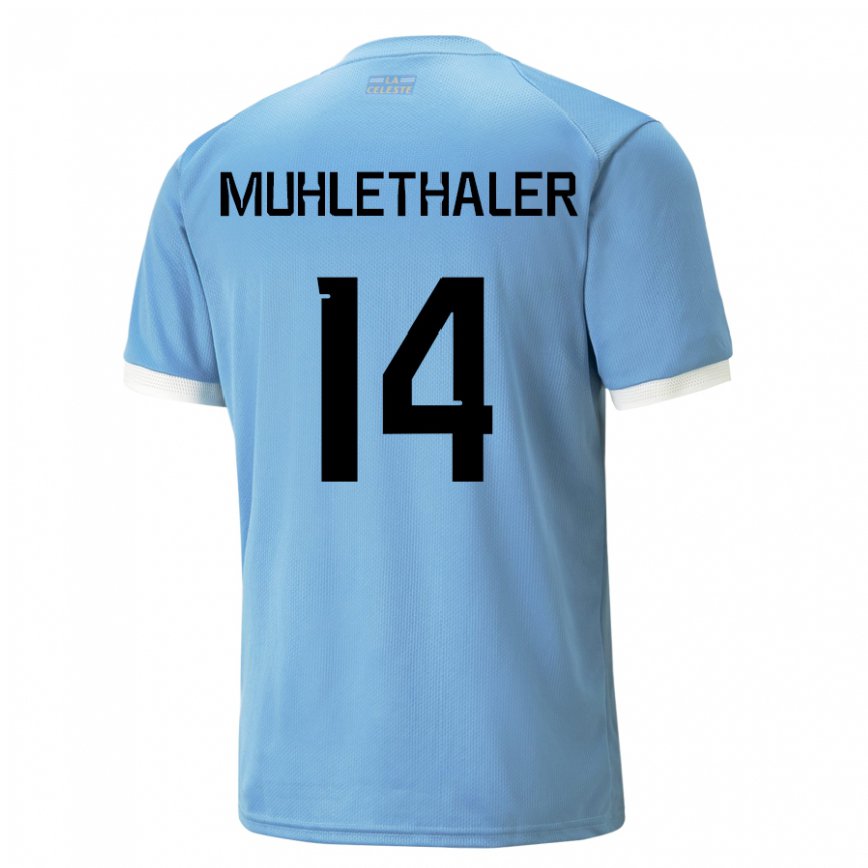 Niño Camiseta Uruguay Stiven Muhlethaler #14 Azul 1ª Equipación 22-24