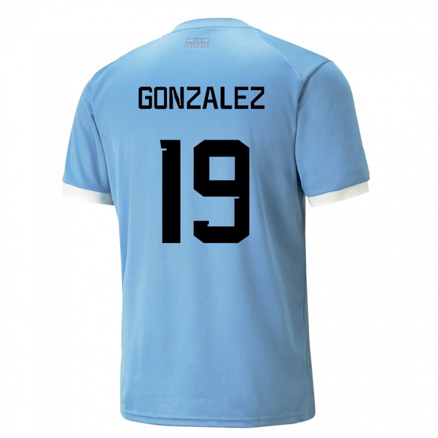 Niño Camiseta Uruguay Luciano Gonzalez #19 Azul 1ª Equipación 22-24