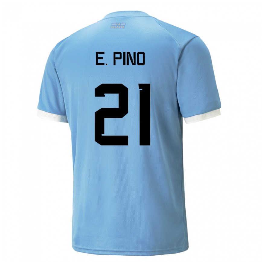 Niño Camiseta Uruguay Emiliano Del Pino #21 Azul 1ª Equipación 22-24