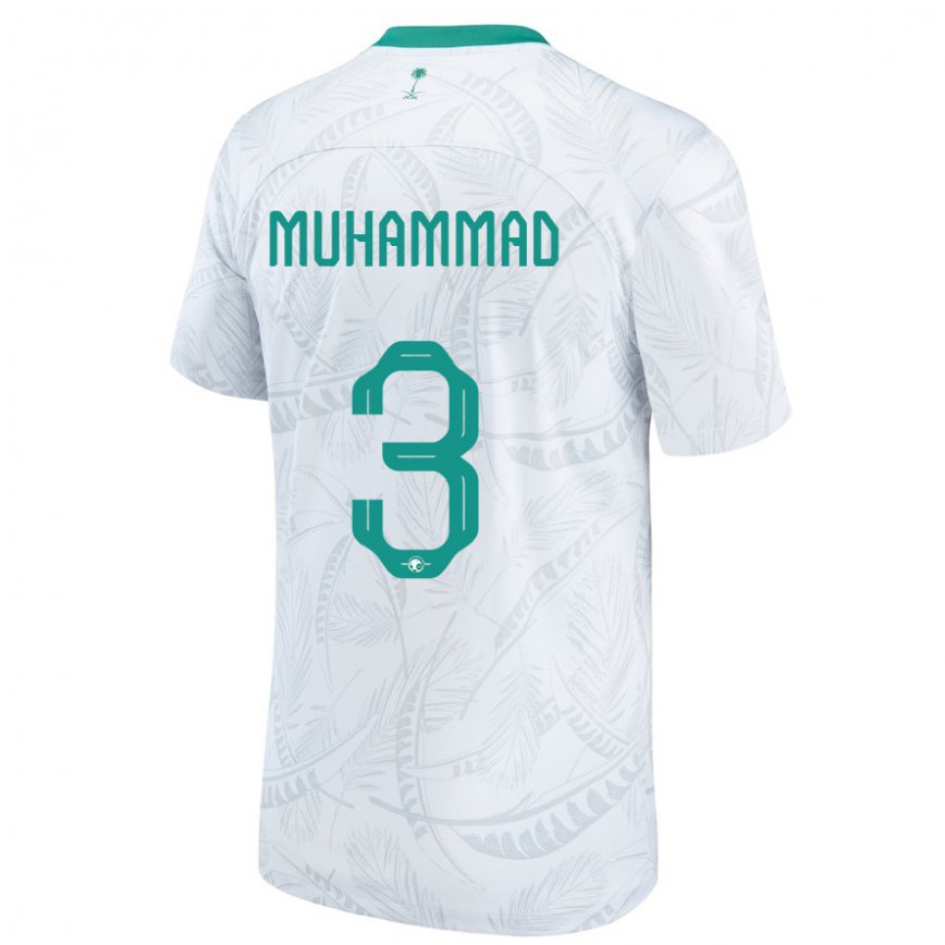 Niño Camiseta Arabia Saudita Lin Muhammad #3 Blanco 1ª Equipación 22-24