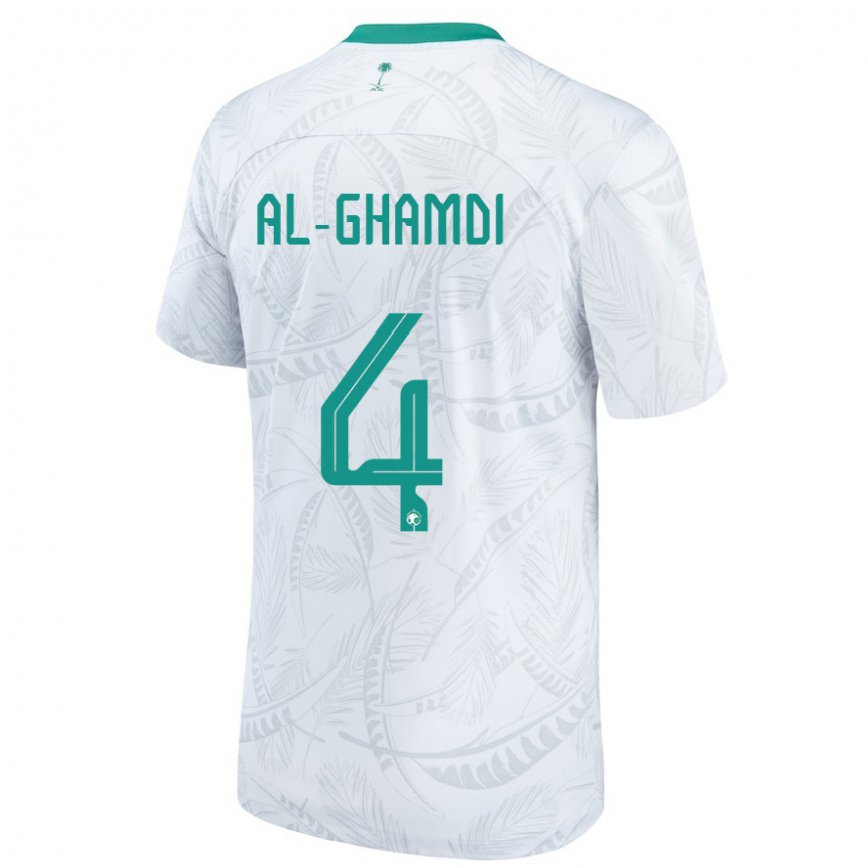 Niño Camiseta Arabia Saudita Talah Al Ghamdi #4 Blanco 1ª Equipación 22-24