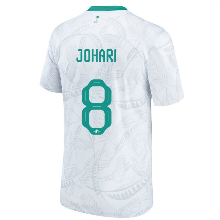 Niño Camiseta Arabia Saudita Layan Johari #8 Blanco 1ª Equipación 22-24