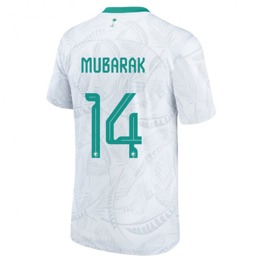 Niño Camiseta Arabia Saudita Al Bandari Mubarak #14 Blanco 1ª Equipación 22-24