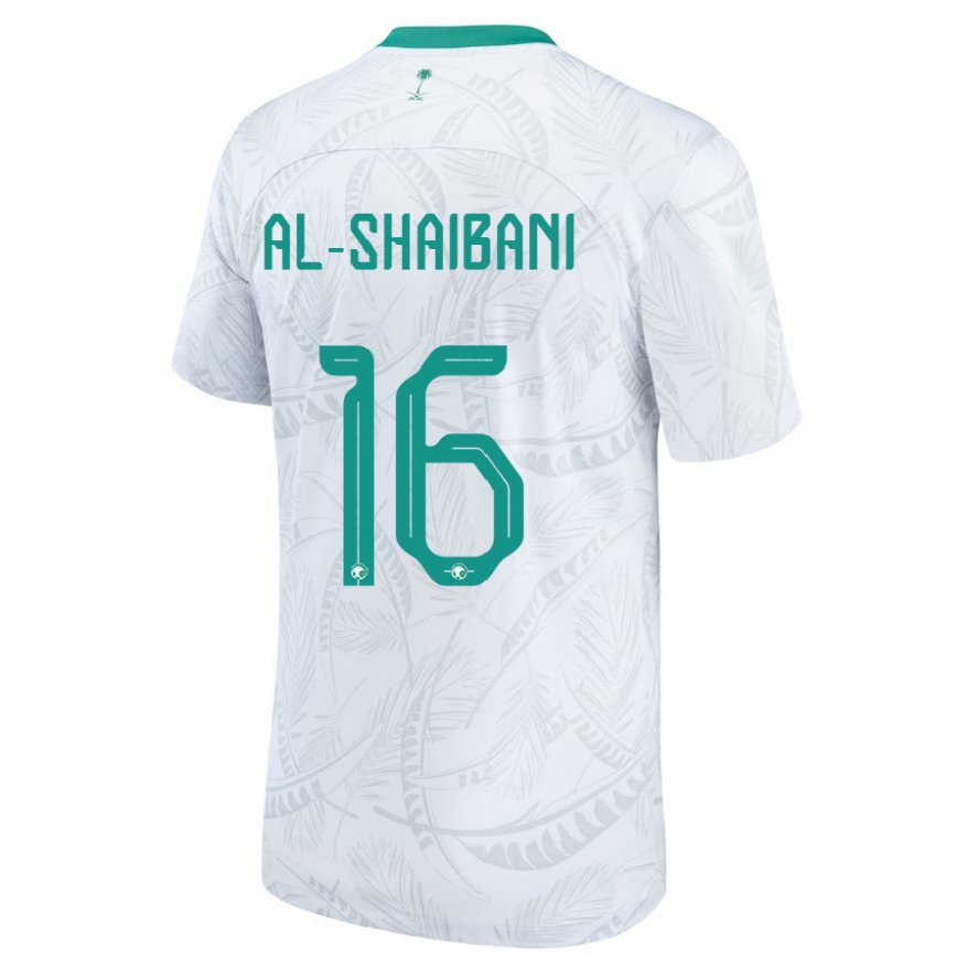 Niño Camiseta Arabia Saudita Asrar Al Shaibani #16 Blanco 1ª Equipación 22-24