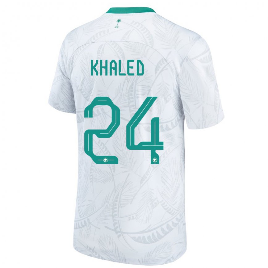 Niño Camiseta Arabia Saudita Atheer Khaled #24 Blanco 1ª Equipación 22-24