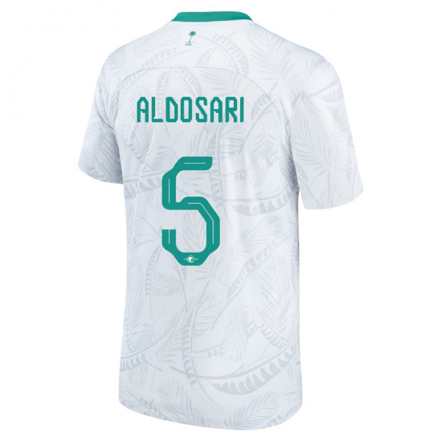 Niño Camiseta Arabia Saudita Mohammed Aldosari #5 Blanco 1ª Equipación 22-24