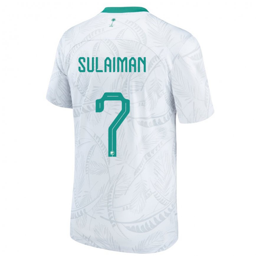 Niño Camiseta Arabia Saudita Mohammed Sulaiman #7 Blanco 1ª Equipación 22-24