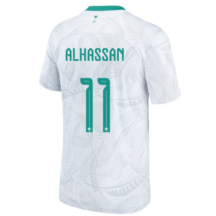 Niño Camiseta Arabia Saudita Abbas Alhassan #11 Blanco 1ª Equipación 22-24