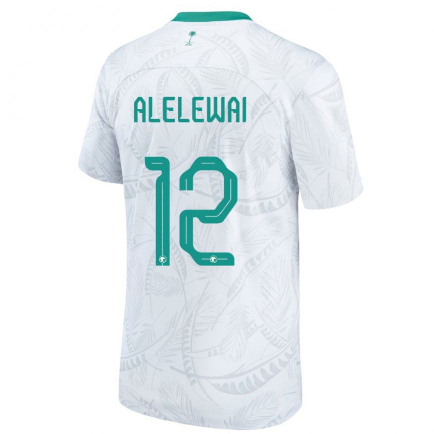 Niño Camiseta Arabia Saudita Abdulaziz Alelewai #12 Blanco 1ª Equipación 22-24