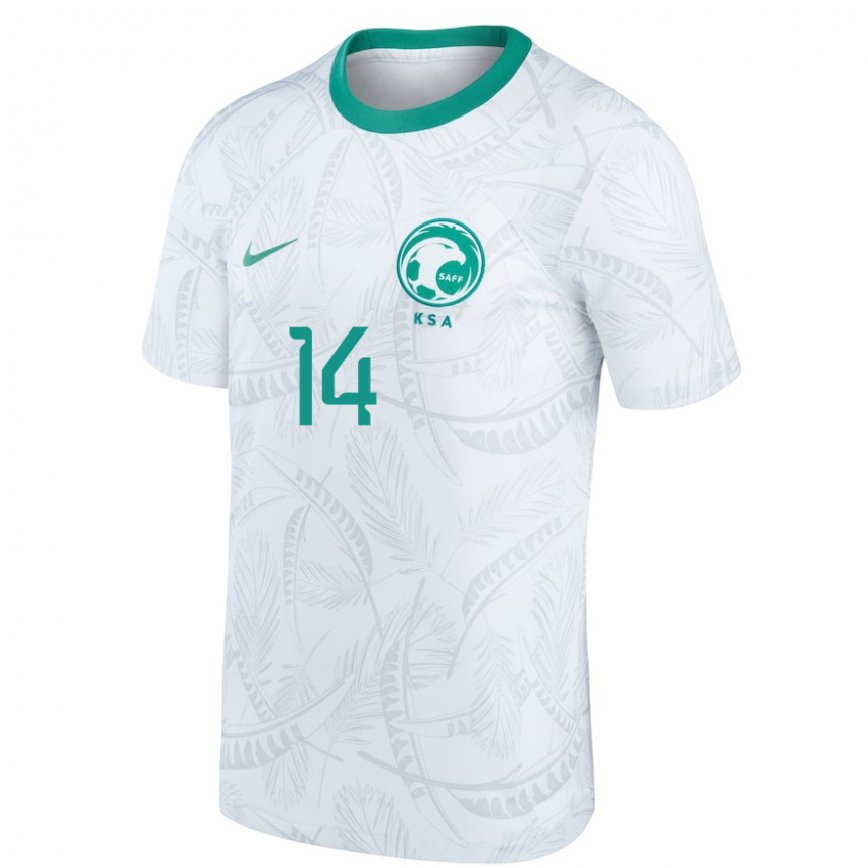 Niño Camiseta Arabia Saudita Abdullah Zaid #14 Blanco 1ª Equipación 22-24