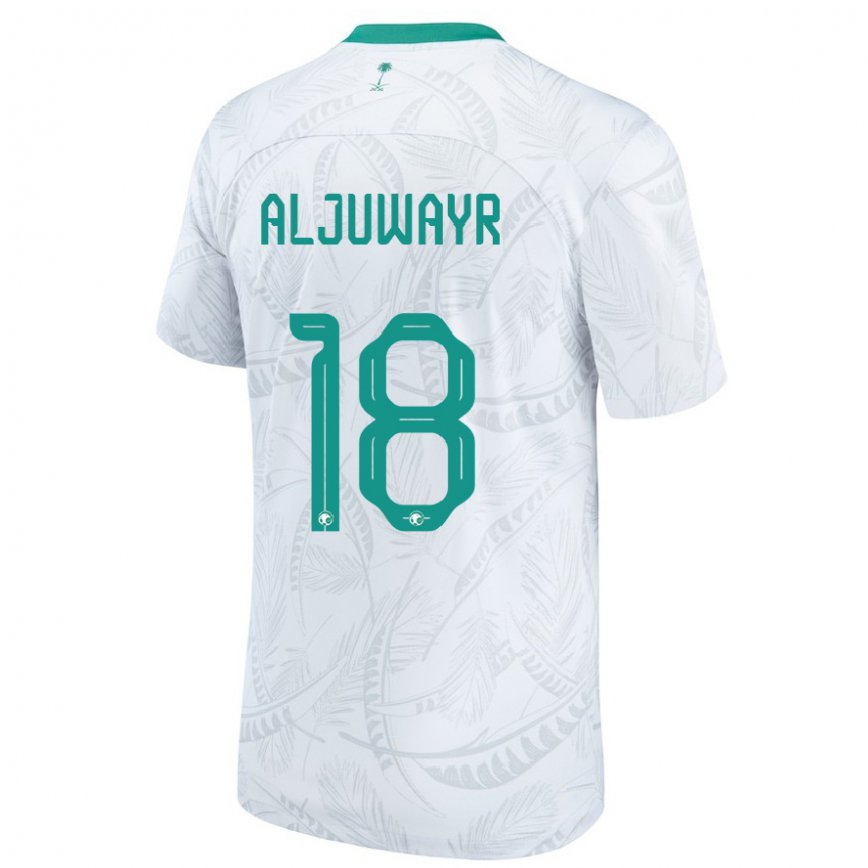 Niño Camiseta Arabia Saudita Musab Aljuwayr #18 Blanco 1ª Equipación 22-24