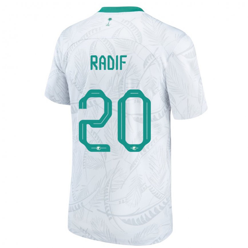 Niño Camiseta Arabia Saudita Abdullah Radif #20 Blanco 1ª Equipación 22-24