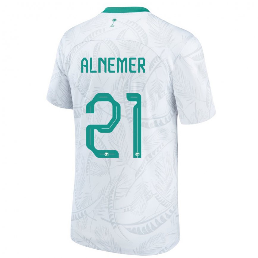 Niño Camiseta Arabia Saudita Meshari Alnemer #21 Blanco 1ª Equipación 22-24